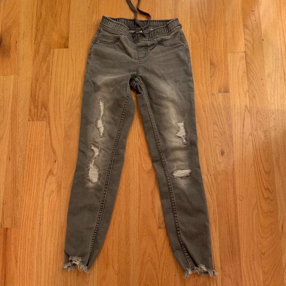 Distressed Girls Grey Justice Jeans Size 10 Slim